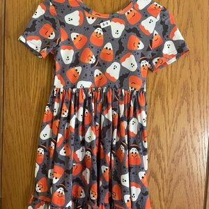 Kids Halloween Dress - Orange and Gray